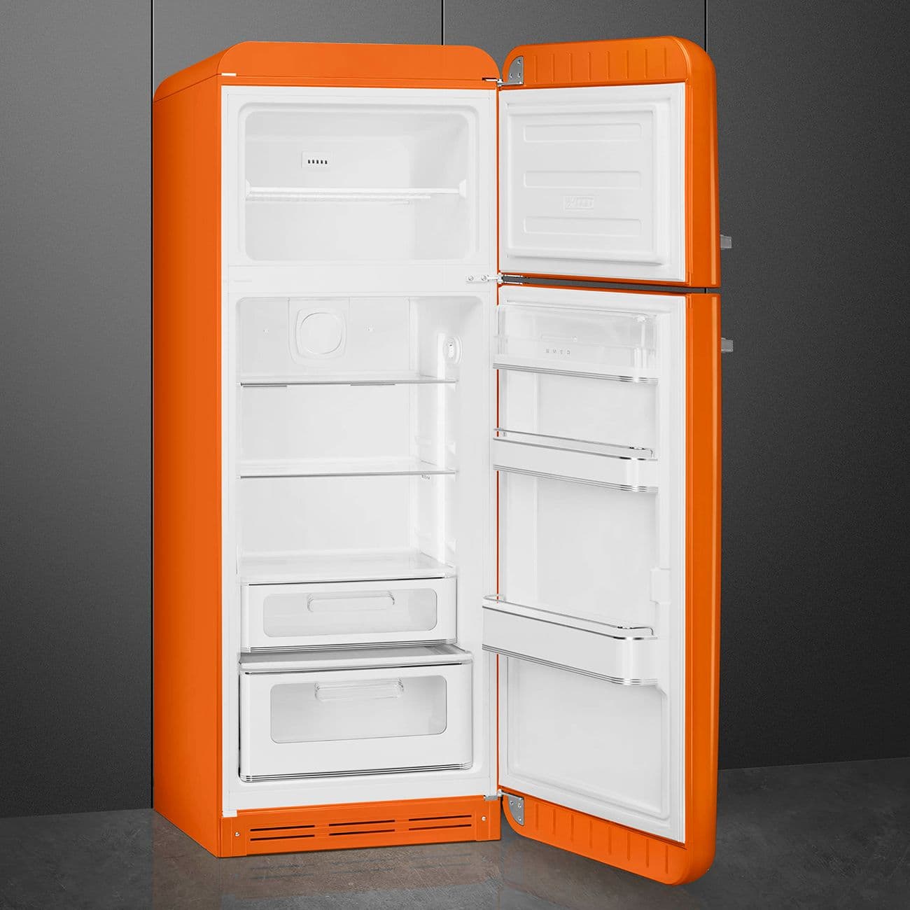 Standgerät Kühlschränke 2-türig, Orange 50's Style Aesthetic - Thumbnail 2