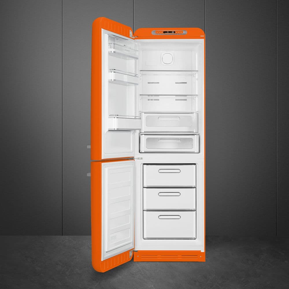 Standgerät Kühlschränke Kühl-/Gefrierkombination, Orange 50's Style Aesthetic - Thumbnail 6