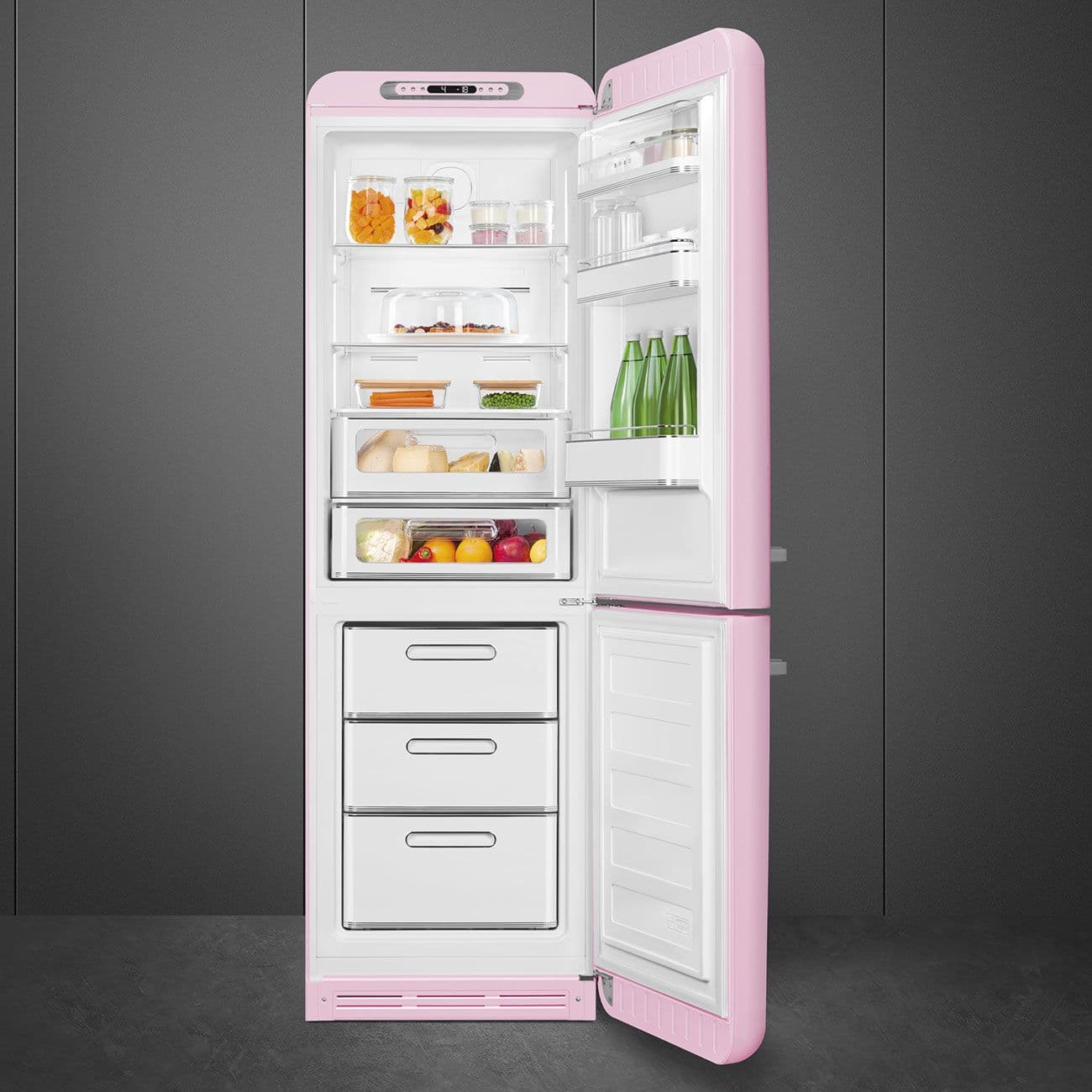 Standgerät Kühlschränke Kühl-/Gefrierkombination, Cadillac Pink 50's Style Aesthetic - Thumbnail 7