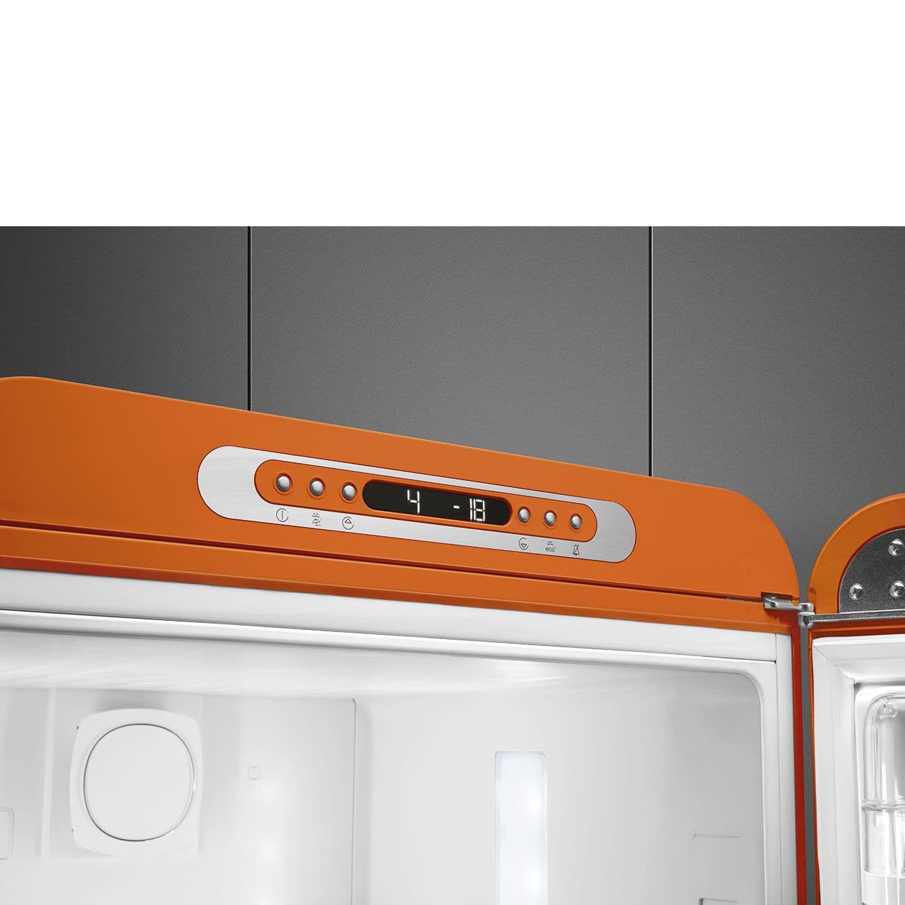 Standgerät Kühlschränke Kühl-/Gefrierkombination, Orange 50's Style Aesthetic - Thumbnail 6