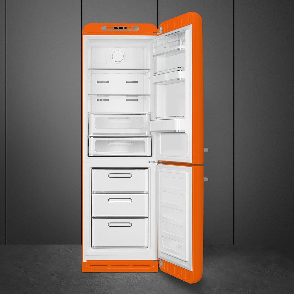 Standgerät Kühlschränke Kühl-/Gefrierkombination, Orange 50's Style Aesthetic - Thumbnail 10
