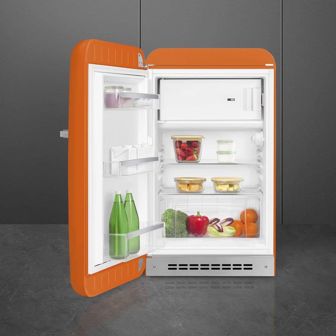 Standgerät Kühlschränke 1-türig, Orange 50's Style Aesthetic - Thumbnail 6