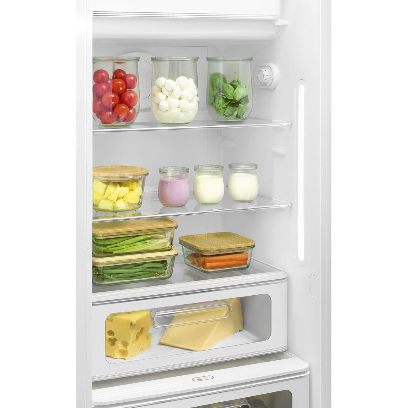 Standgerät Kühlschränke 1-türig, Weiß 50's Style Aesthetic - Thumbnail 7
