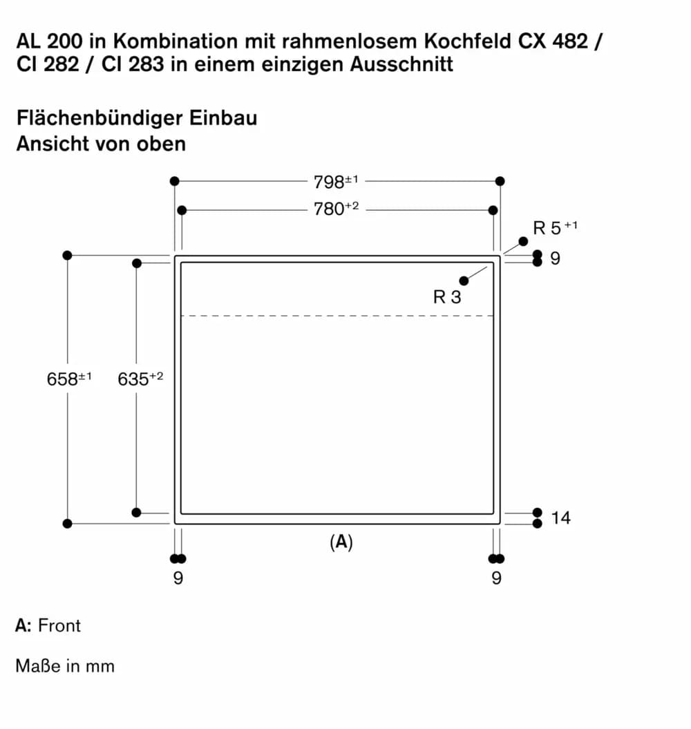 Serie 200 Tischlüftung 80 cm flächenbündiger Einbau - Thumbnail 19
